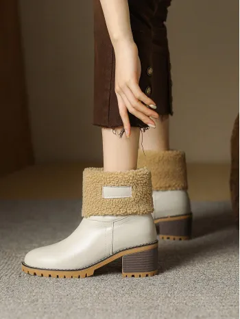 2019 Snow Boots For Women, Anti-Slip, Fluffy Lined, Short Boots, Height Increasing, Winter Fashion Boots