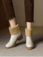 2019 Snow Boots For Women, Anti-Slip, Fluffy Lined, Short Boots, Height Increasing, Winter Fashion Boots