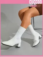 Everyday Collection Minimalist Panel Detail Sock Boots