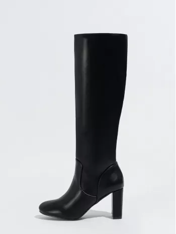 Women'S Thick Bottom Go Go Boots, Knee High Elastic Chunky Square-Toe Mysoft Women'S Winter Fashion Warm Boots With Side Zipper