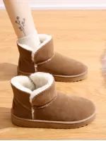 Short Snow Boots For Women With Fur, Winter New Arrival, Loafers Style With Soft And Comfortable Anti-Slip Sole, Suitable For Plus Size, Unisex Couple Style. (Size 36-38, Runs One Size Small)