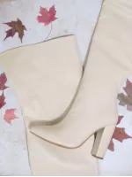 2 In A Group Faux Leather Over-the-Knee Block Heel Boots