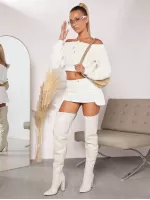 2 In A Group Faux Leather Over-the-Knee Block Heel Boots