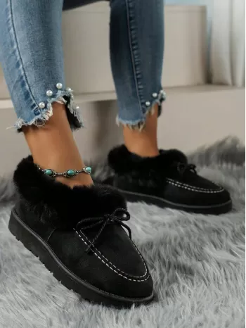 Plush Loafers, One-step, Keep Warm, Flat, Soft Sole, Trendy Shoes, Fall & Winter