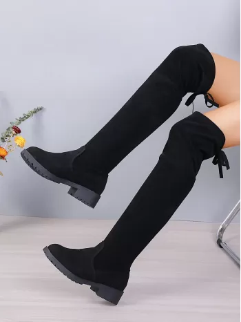 Women'S Fashionable Long Over Knee Boots, Black
