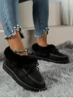 Plush Loafers, One-step, Keep Warm, Flat, Soft Sole, Trendy Shoes, Fall & Winter