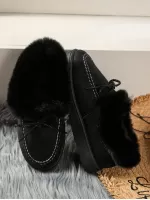 Plush Loafers, One-step, Keep Warm, Flat, Soft Sole, Trendy Shoes, Fall & Winter