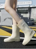 Women'S Fashionable, Soft, Comfortable, Anti-Slip, Waterproof Mid-Calf Rain Boots Suitable For Outdoor Activities Such As Hiking, Fishing, Gardening, Farming, And More