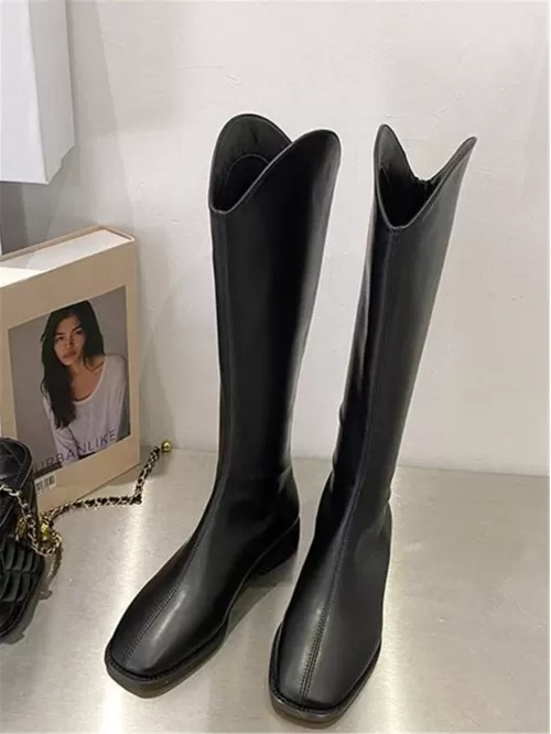 Women's Over-the-knee Cowboy Boots With Vamp Design, Autumn And Winter New Style, Knight Boots That Show Thinness