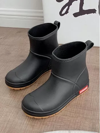 Womens Mid-Calf Anti-Slip Rain Boots PVC Waterproof Shoes Outdoor Garden Rubber Galoshes