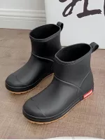 Womens Mid-Calf Anti-Slip Rain Boots PVC Waterproof Shoes Outdoor Garden Rubber Galoshes