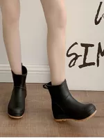Womens Mid-Calf Anti-Slip Rain Boots PVC Waterproof Shoes Outdoor Garden Rubber Galoshes