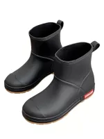 Womens Mid-Calf Anti-Slip Rain Boots PVC Waterproof Shoes Outdoor Garden Rubber Galoshes