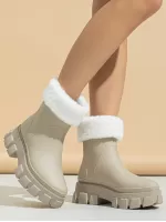 Women's Rain Boots, Soft Pvc, Warm, Non-slip, Cold-proof, Moisturizing, Thickened And Wear-resistant, Fashionable Rain Boots For All Seasons, Chelsea Boots, British Thick-soled Short-tube Women's Adult Rubber Shoes, Water Shoes, Rain Boots