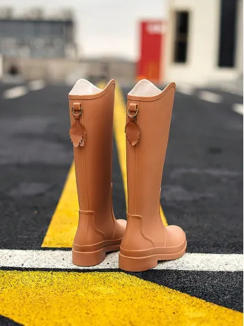 Fashionable & Simple High-cut Rain Boots For Women, Waterproof, Anti-slip, Wear-resistant, Suitable For Outdoors, Kitchen And Work