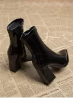 New Arrival Fashionable Ladies' Black Ankle Boots With Chunky Heel, High Heel And Pointed Toe Design For Fall/winter 2023