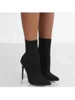 European And American Style New Sexy Women's Short Boots Pointed Toe Stiletto High Heeled Shoes For Autumn And Winter Plus Size