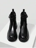 MOTF PREMIUM PRE CLEAN COLOR CHUNKY HEEL WOMEN'S ANKLE BOOTS AND SHORT BOOTS