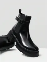 MOTF PREMIUM PRE CLEAN COLOR CHUNKY HEEL WOMEN'S ANKLE BOOTS AND SHORT BOOTS